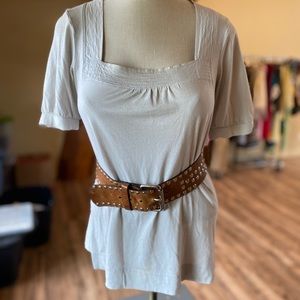 Leather studded belt